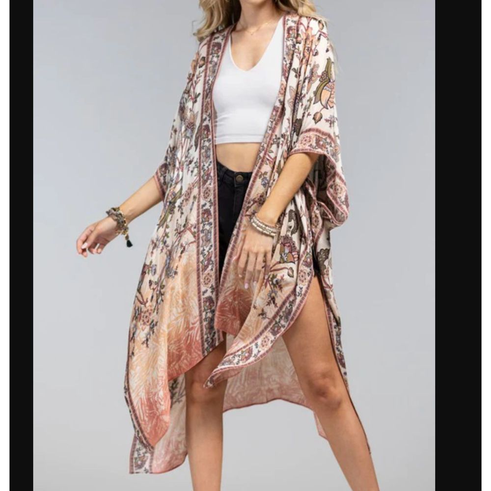 Boho floral kimono NWT